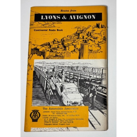 Vintage Map Guide Lyons & Avignon France Continetal Route Booklet AAA - Picture 1 of 5
